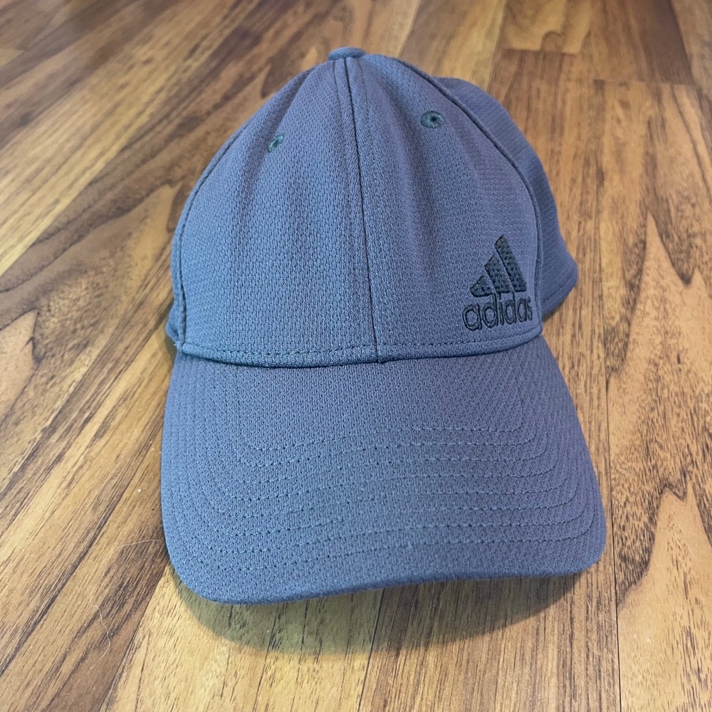 Adidas AFlex Hat Mens SM Grey Performance Mesh Stretch Fit Athletic Baseball Cap